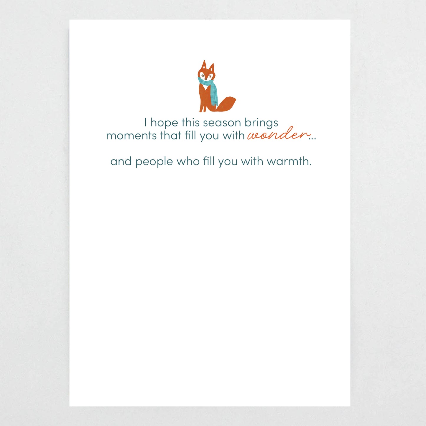 Wonder and Warmth Holiday Card - Christmas Card, Winter Fox