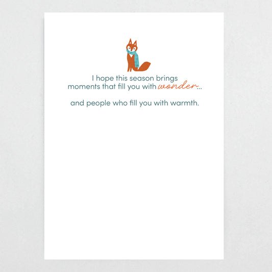 Wonder and Warmth Holiday Card - Christmas Card, Winter Fox