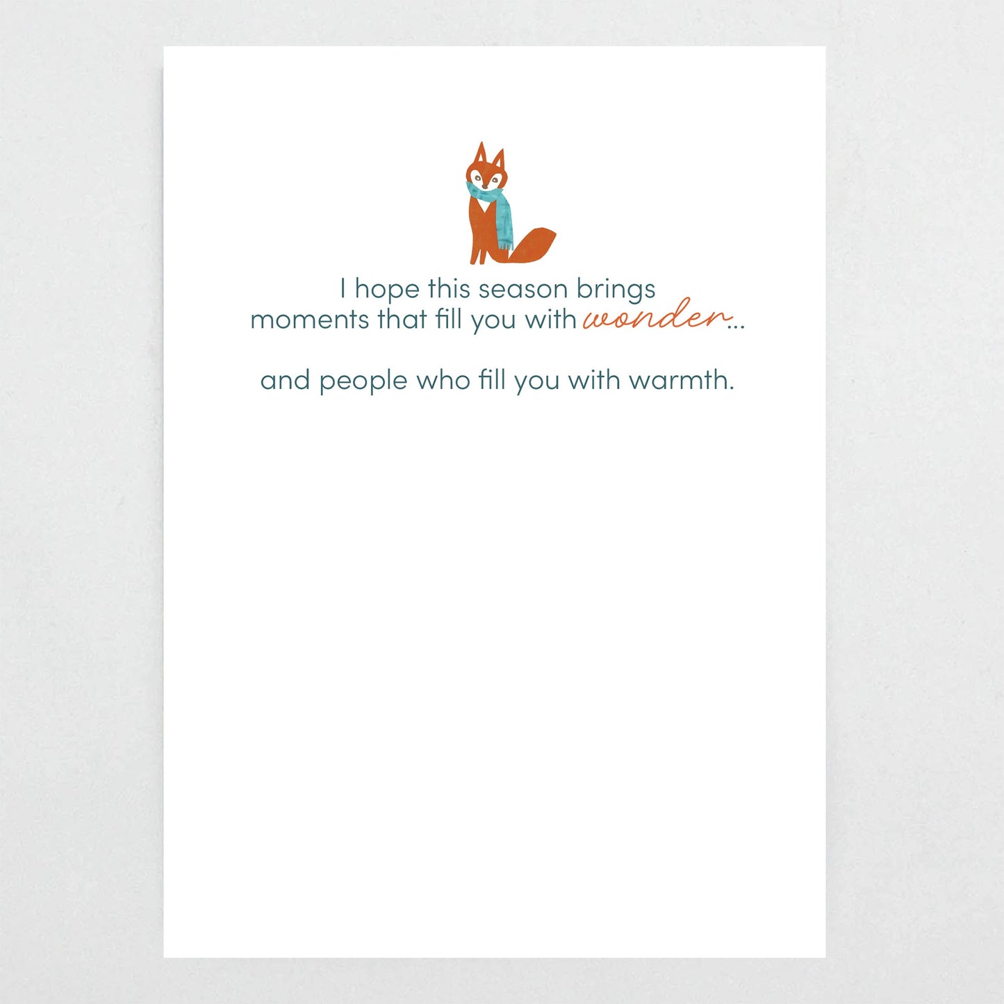 Wonder and Warmth Holiday Card - Christmas Card, Winter Fox