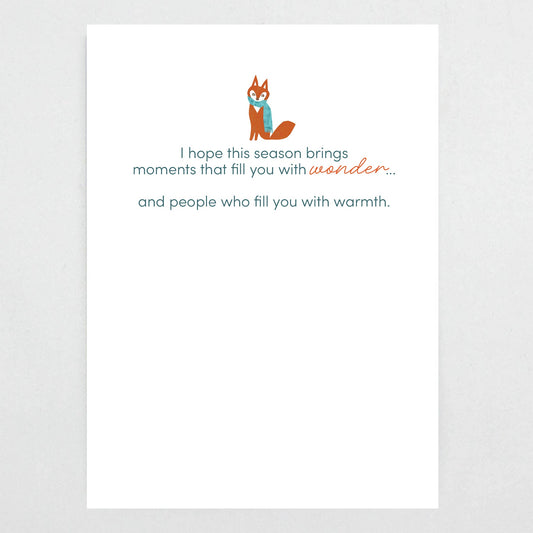 Wonder and Warmth Holiday Card - Christmas Card, Winter Fox