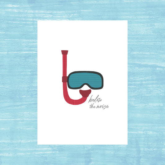 Below the Noise Scuba - Greeting Card