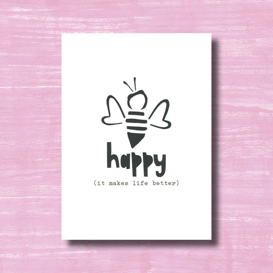 Bee Happy - greeting card