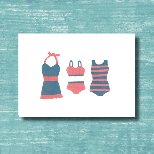 Vintage Swimsuits - greeting card