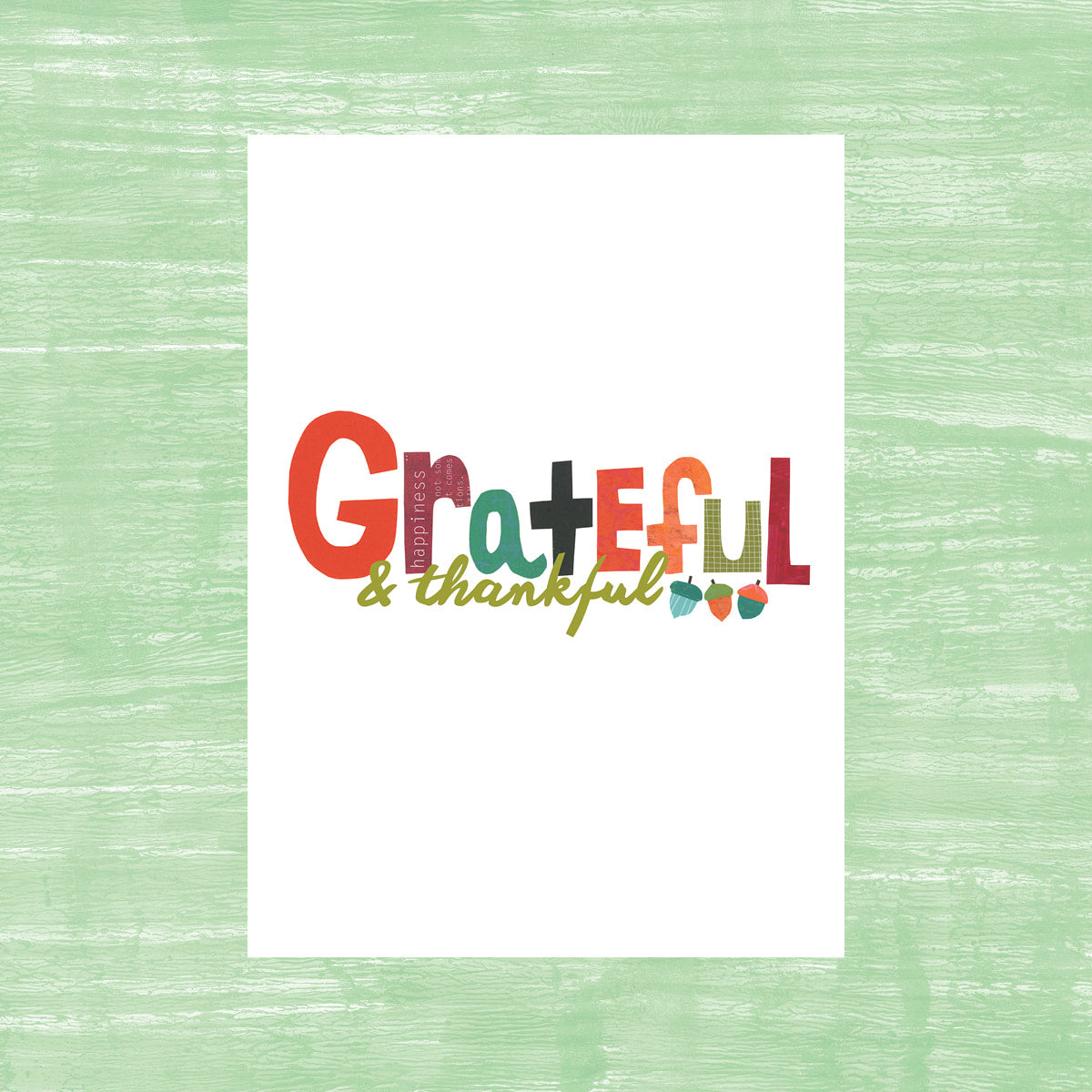 Grateful & Thankful - Greeting Card