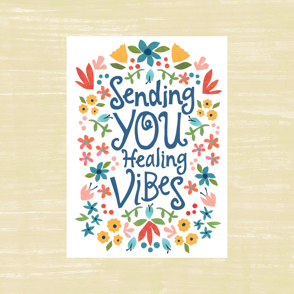 Kind Shop - Sending Healing Vibes Card, Blank Card, Friendship