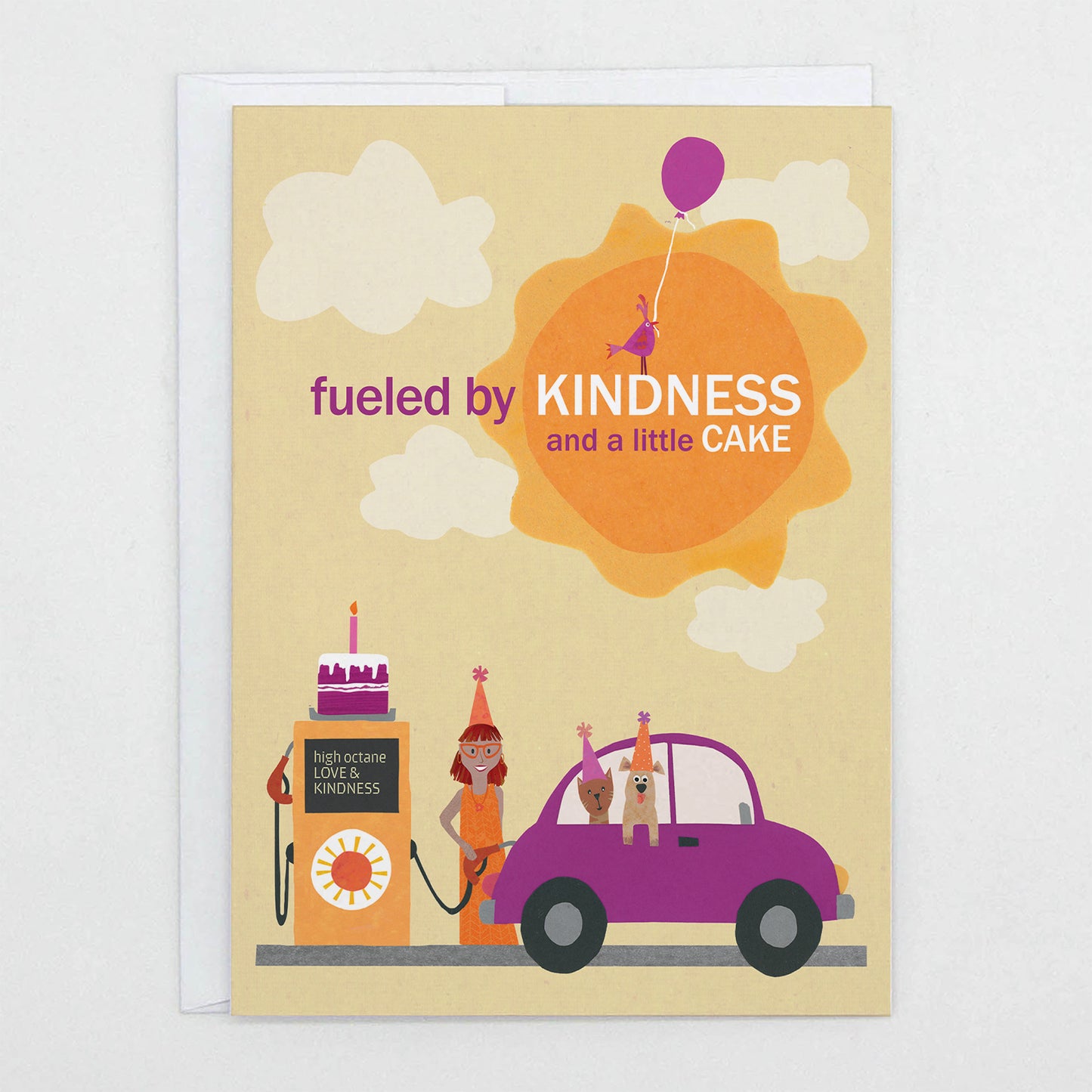 Fueled by Kindness & Cake - Happy Birthday Card