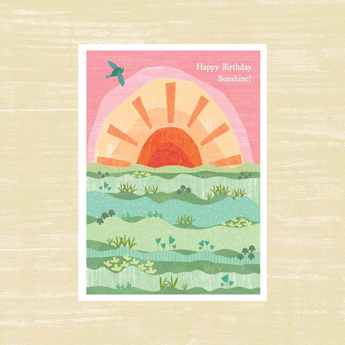 Happy Birthday Sunshine Field - Birthday Card