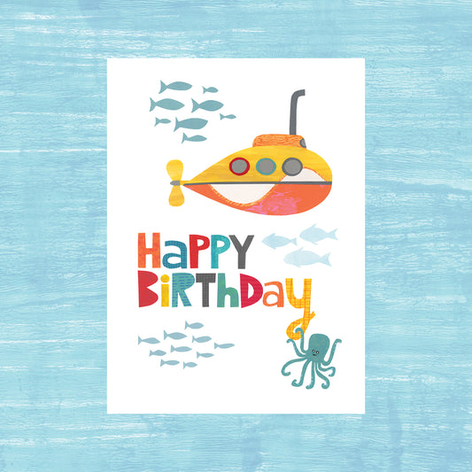 Submarine Birthday - Birthday Card