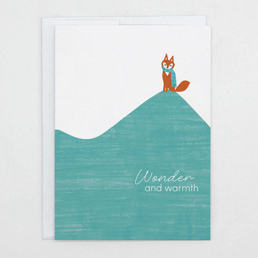 Wonder and Warmth Holiday Card - Christmas Card, Winter Fox