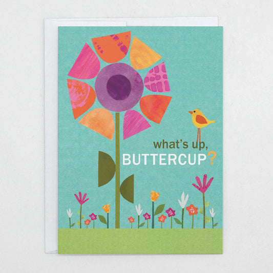 What's Up, Buttercup? Card - Blank, Thinking of You Greeting Card