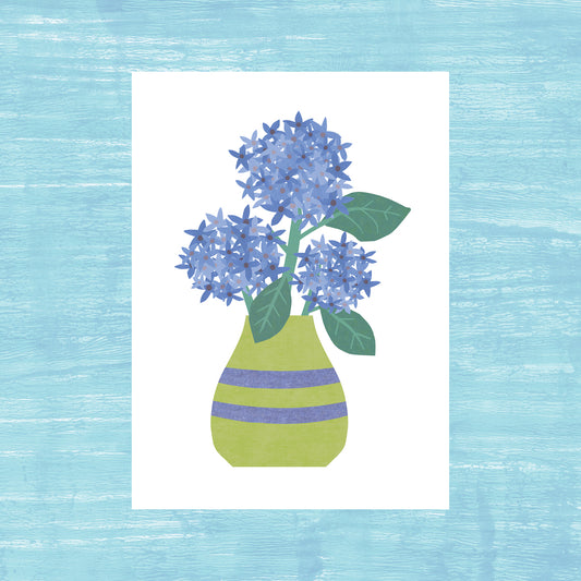 Blue Hydrangea - Greeting Card