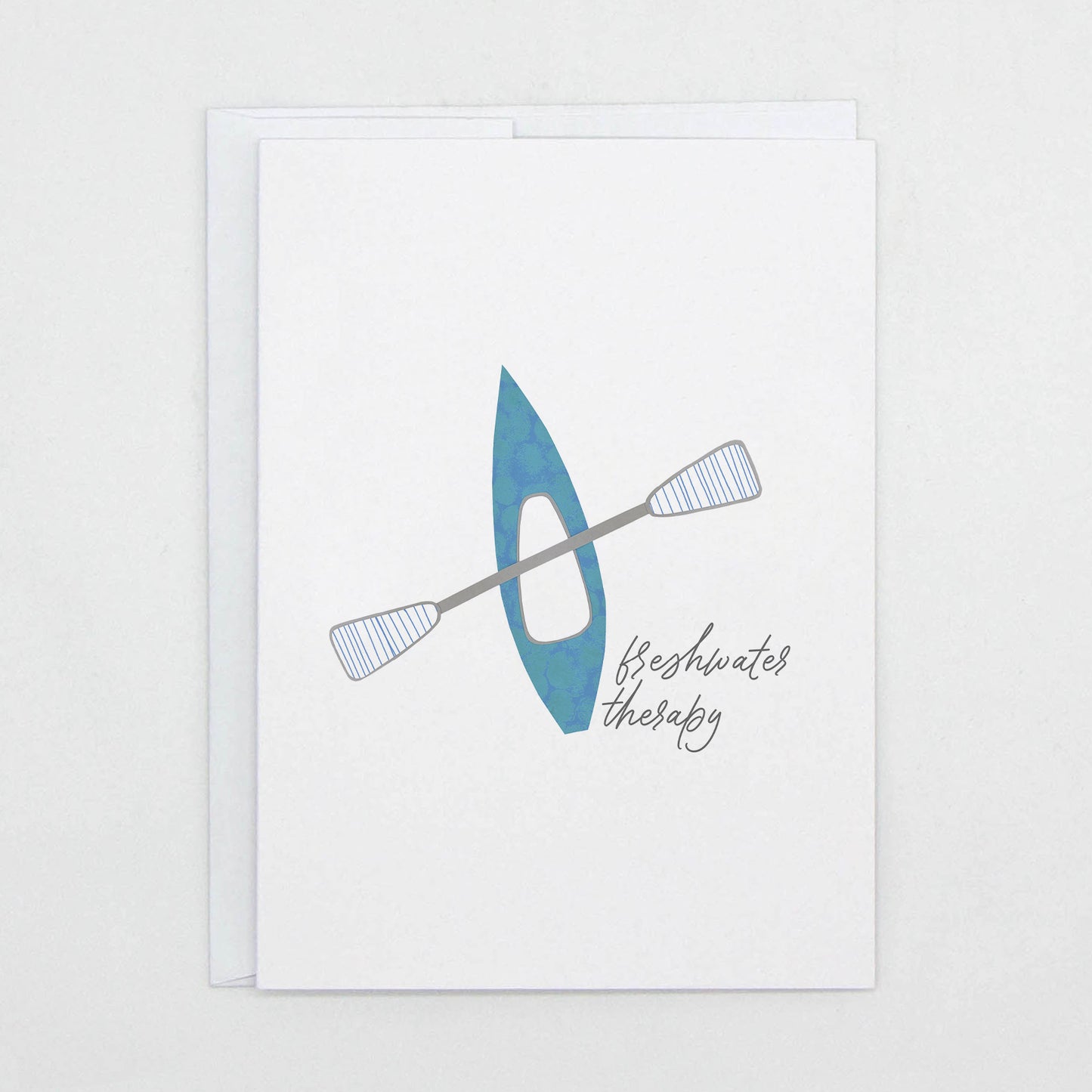 Freshwater Therapy Kayak - Greeting Card