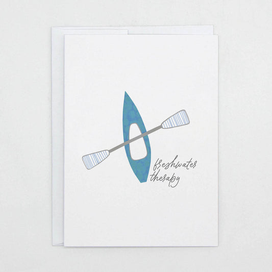 Freshwater Therapy Kayak - Greeting Card