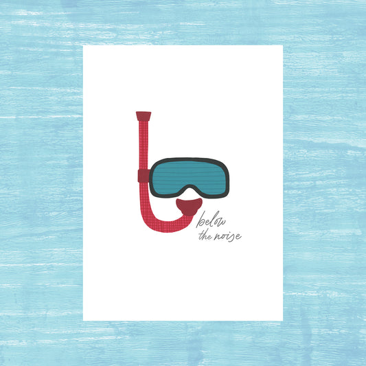 Below the Noise Scuba - Greeting Card