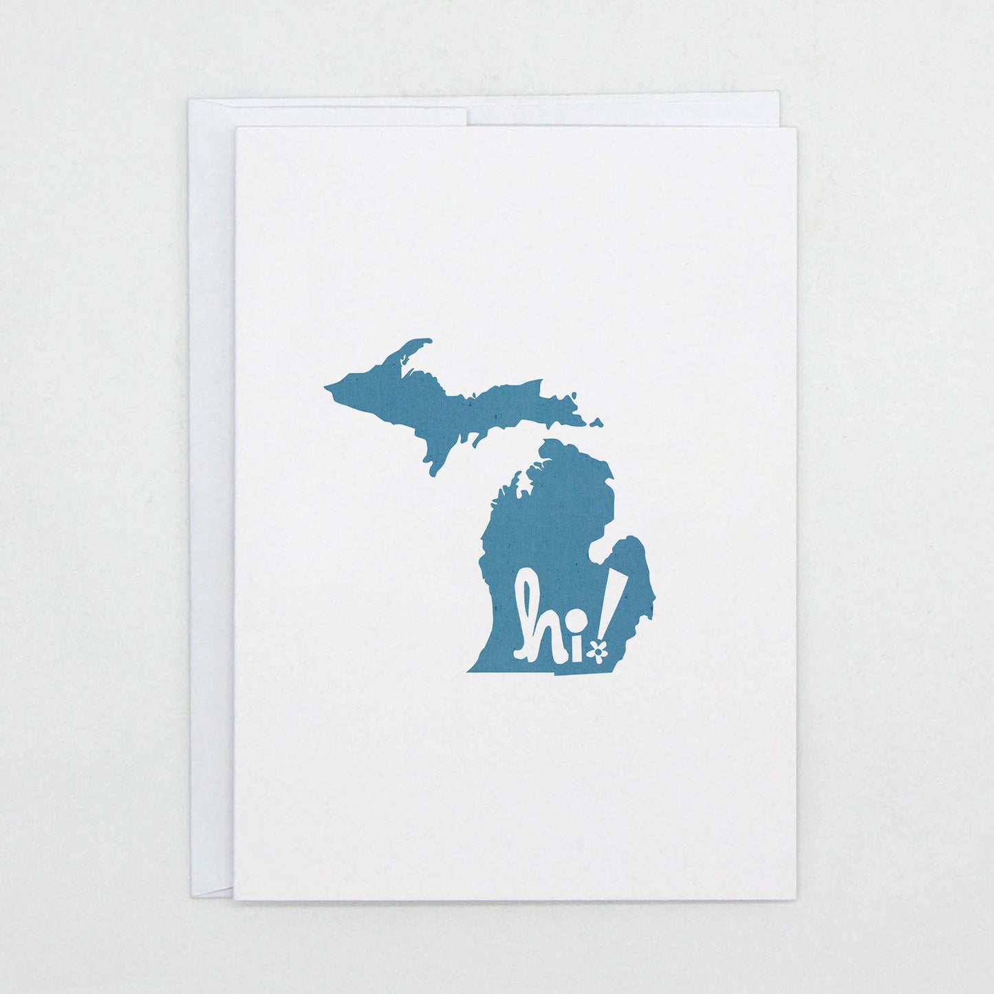 Hi Michigan Greeting Card - Playful State Pride Silhouette
