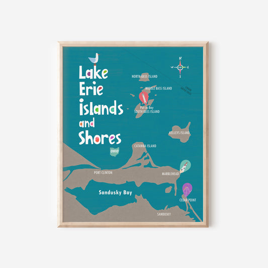 Lake Erie Islands and Shores - 8x10 Art Print
