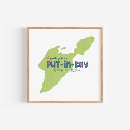 Greetings From Put-in-Bay - 8x8 Art Print