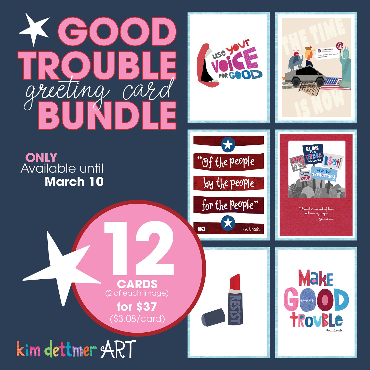 Good Trouble Greeting Card Bundle - Activism, Political, Resistance Cards