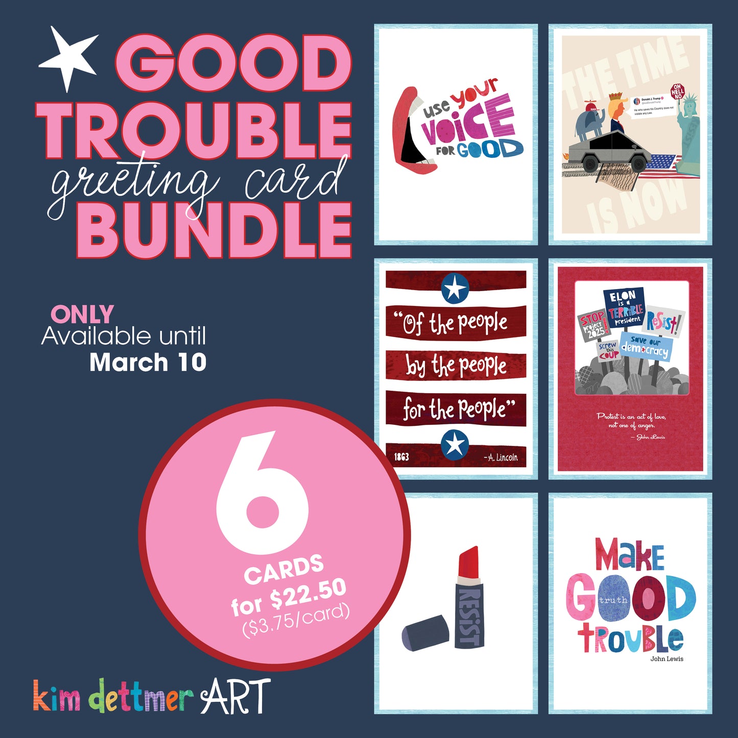 Good Trouble Greeting Card Bundle - Activism, Political, Resistance Cards