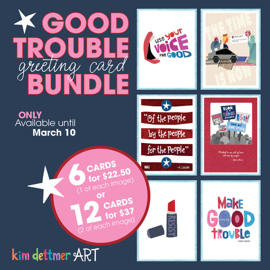 Good Trouble Greeting Card Bundle - Activism, Political, Resistance Cards