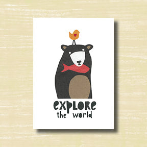 Explore the World Bear - greeting card