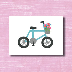 Bicycle Flora - greeting card