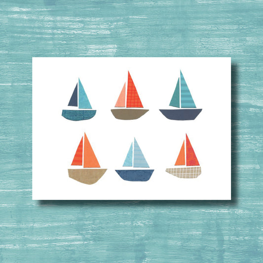 Sailboats - greeting card