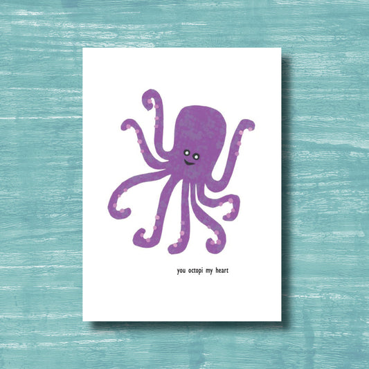 Octopi My Heart - greeting card