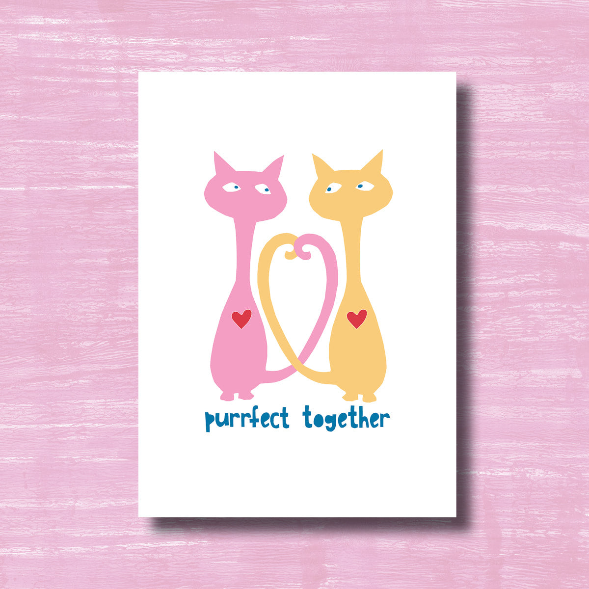 Purrfect Together Valentine - Greeting Card