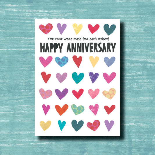 Anniversary Hearts - Greeting Card